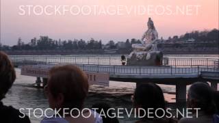 Shiva Statue at dusk, Rishikesh International Yoga Festival 2011