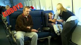 car seat and stroller on plane