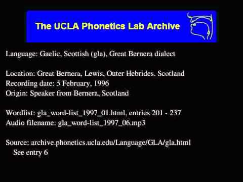 Gaelic, Scottish audio: gla_word-list_1997_06
