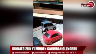 Samsun'da üniversite öğrencisi ölümden kıl payı kurtuldu