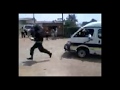 Robber's body falls out of moving car