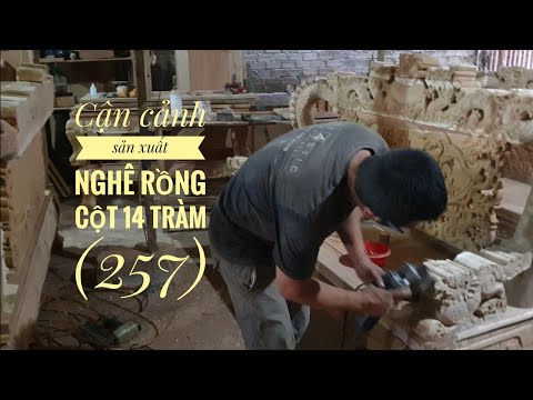 Cận cảnh sản xuất nghê rồng cột 14_6 món (257) /Đồ Gỗ Trâm Anh -0794455222