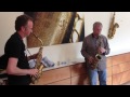 Miguel Martinez & Dick Oatts checking Free Wind altos