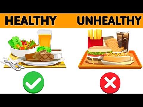 Healthy food and unhealthy food