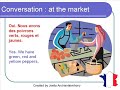 French Lesson 66 - Shopping - Buying food at the market - Dialogue Conversation + English Subtitles