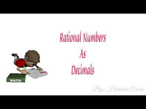Class VII Rational Numbers as Decimals