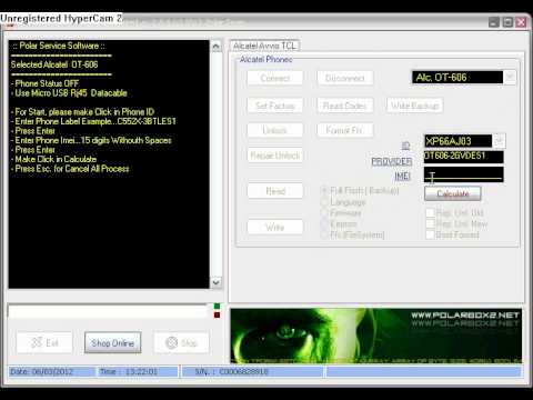 Unlock Alcatel OT-606 Con Polar Box 2.8.6 - Unlockeasy.com