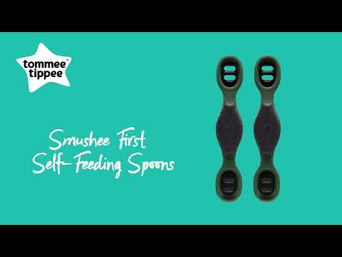 Tommee Tippee Smushee Antibacterial First Self-Feeding Weaning Spoons 4m+ 2 Pack