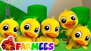Five Little Ducks | Childrens Song For Kids | Nursery Rhyme For Baby By Farmees