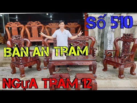 GIAO bộ bàn ăn tràm 8 ghê và bộ ngựa tràm cho chị hằng ở LONG AN |Đồ Gỗ Trâm Anh| Số 510