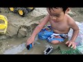 Playing with Thomas The Train On The Beach