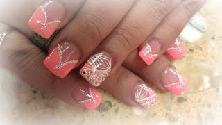 HOW TO COLOR V TIPS,  V FRENCH TIPS ACRYLIC NAILS