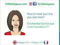 Dialogue 1 - English French Anglais Français - Hi What's your name? - Bonjour Comment t'appelles-tu?