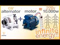 Get Free Energy with AC Motor and Car Alternator