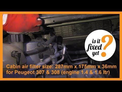 Replacing CABIN AIR FILTER - Peugeot 307 & 308