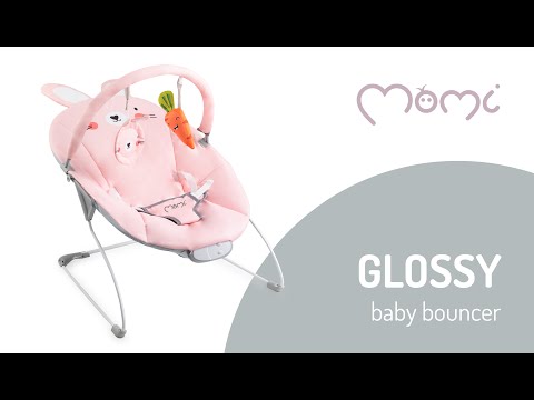 MoMi GLOSSY otroški gugalnik / zibelka, 8 melodij, 3 stopnje vibracij, udoben, dve senzorične igrače, visokokakovostna tkanina, bež