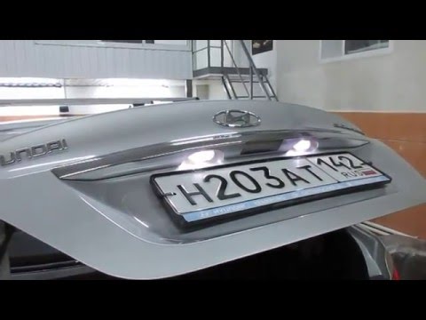 Как снять подсветку номера солярис 2 How to change the lamp in the glove compartment Hyundai Tucson. Fix your car!