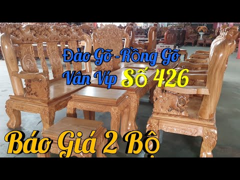 Báo Giá 2 bộ Đào gõ ,Rồng Gõ Cột 12 Vân Víp |Đồ Gỗ Trâm Anh| Số 426