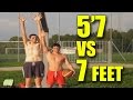 57 dunker vs 7 feet dunker - who dunks better?