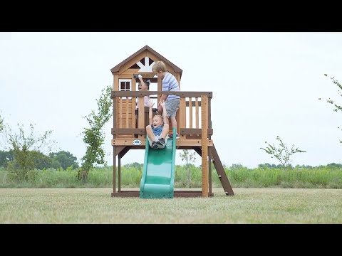 Backyard Discovery Echo Heights Cubby House with Slide