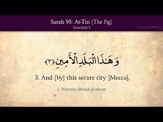  95 Surah At-Tin (The Fig): Arabic and English translation 