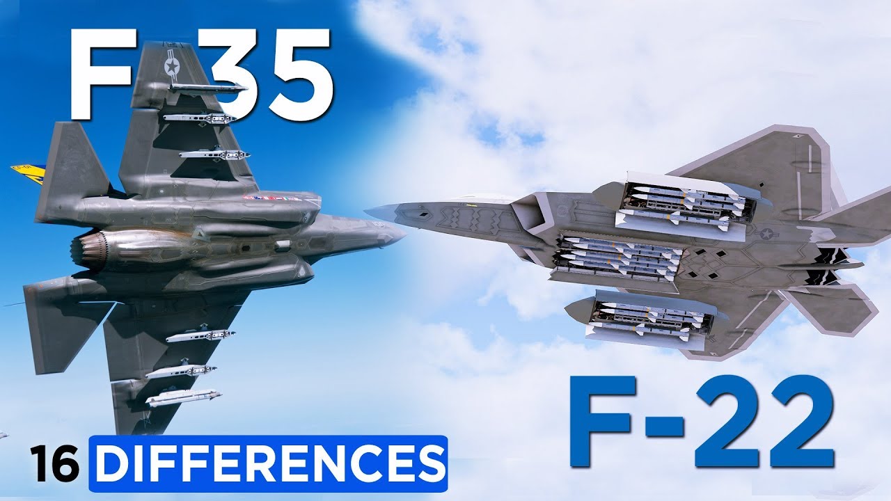 Here's 16 Differences Between : F-22 Raptor with F-35 Lightning II