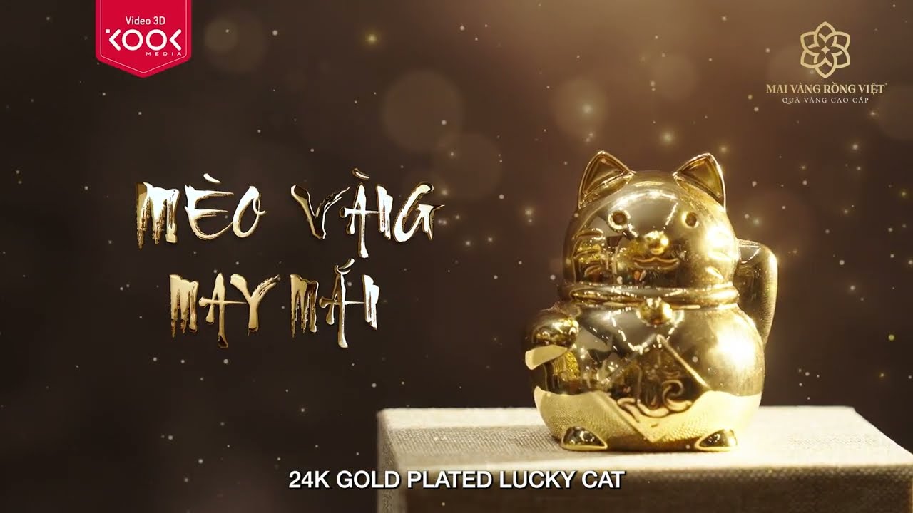 Video Review Mèo Vàng May Mắn Bằng Đồng Mạ Vàng 24K | Kool Media