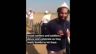 ISRAELI SOLDIERS DANCING AS THEY SEND ROCKETS
