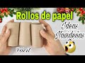 2 Ideas Navide?as con ROLLOS DE PAPEL Higi?nico Super f?ciles Tubos de Cart?n Navidad 2022