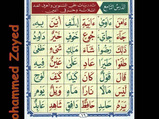 Lesson N. 9 part1  Al- Qaidah An-Noraniah 