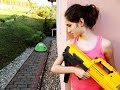NERF WAR MOVIE : LITTLE GIRL VS REAL LIFE ZOMBIE POU LIKE CREATURES APOCALYPSE