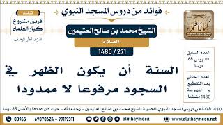 271 -1480] السنة أن يكون الظهر في السجود مرفوعا لا ممدودا - الشيخ محمد بن صالح العثيمين