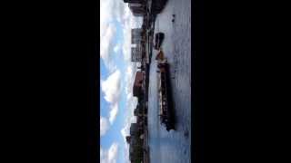 Amphibious duck marine sinks in Albert dock, Liverpool