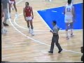 Torgeir Bryn dunks over Stojko Vrankovic in Pre Olympic tornament 1988