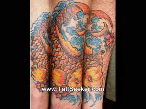 backpiece twin koi fish tattoo