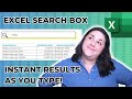 Excel Dynamic Search Box Tutorial  Find Anything  Multi-Column Search[1]