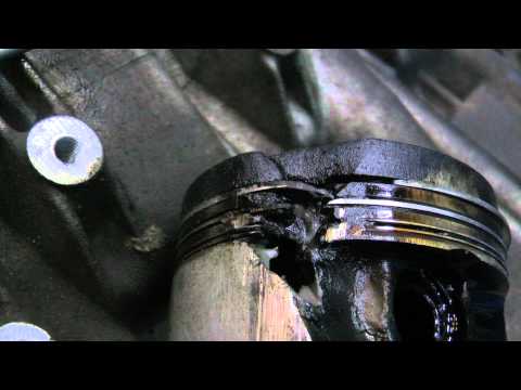 Burnout of the BMW M52 piston with the breakdown of the ring package