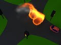 animasi mobil tabrakan dan terbakar