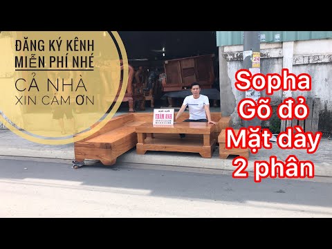 BỘ SOPA Gõ đỏ mặt dày 2 phân BÔNG ĐẸP (122) 