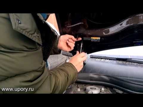 Установка амортизаторов (упоров) капота для Mercedes-Benz GLA от upory.ru