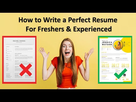 Watch Video How to Write a Resume For Freshers & Experienced People Step by Step Tutorial