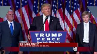 En un discurso conciliador, Trump le pide a los estadounidenses unir fuerzas.