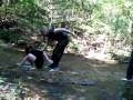 Naomi, Desiree and Patience Playing in the Creek in Arkansas Part II