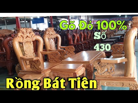 Báo Giá Bộ Rồng Bát Tiên Gõ Đỏ 100% |Đồ Gỗ Trâm Anh| Số 430