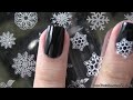 WINTER SNOWFLAKE NAILS | HOLIDAY STAMPING NAIL ART TUTORIAL FOR SHORT NAILS BEGINNER SIMPLE BLACK