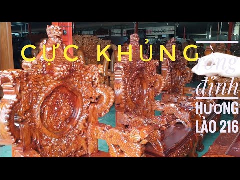 SIÊU KHỦNG bộ rồng đỉnh gỗ hương lào 12 món ( số 216)