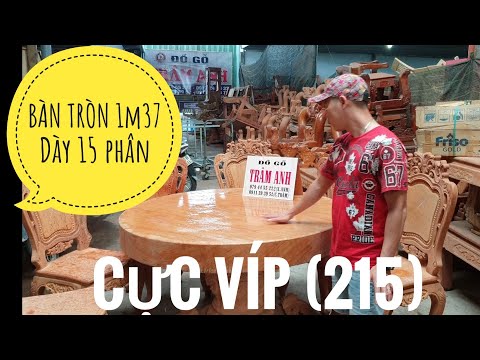 SIÊU PHẨM Bộ bàn ăn tròn 1,37m nguyên khối 15 phân CỰC VÍP (215)