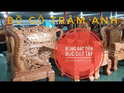 Tư vấn chọn Bộ ghế KHỦNG Rồng bát tiên đục cột ,tay 16_10 món cho phòng khách lớn (155)