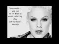 Pink ft Fun - Just Give Me A Reason (Lyrics)