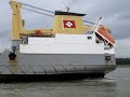 Collision 2 sea ships on river crossing in Holland (Aanvaring 2 zeeschepen Dordtsche kil)